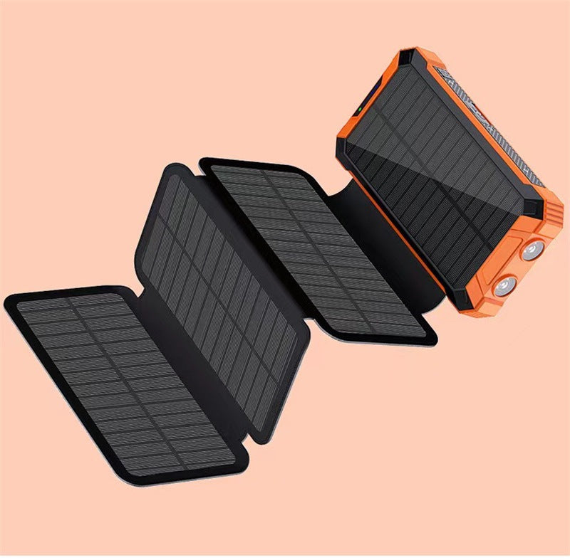 20000mAh Solar Power Bank - Wireless Charging & 4 Built-In Cables
