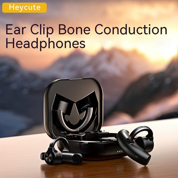 Bone Conduction Clip-On Headset - Wireless Bluetooth Earphones with 8-Hour Battery