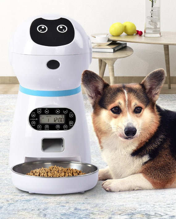 Automatic Pet Feeder with Voice Recording - 4 Meals Daily Timer with Infrared Sensor