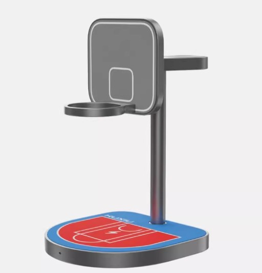 3-in-1 Basketball Hoop Wireless Charging Stand - Magnetic Desktop Charger