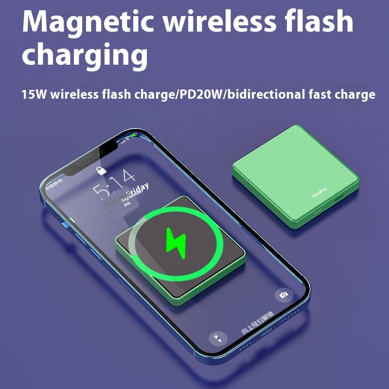 Magnetic Ultra-Thin Wireless Power Bank - Compact Portable Charger