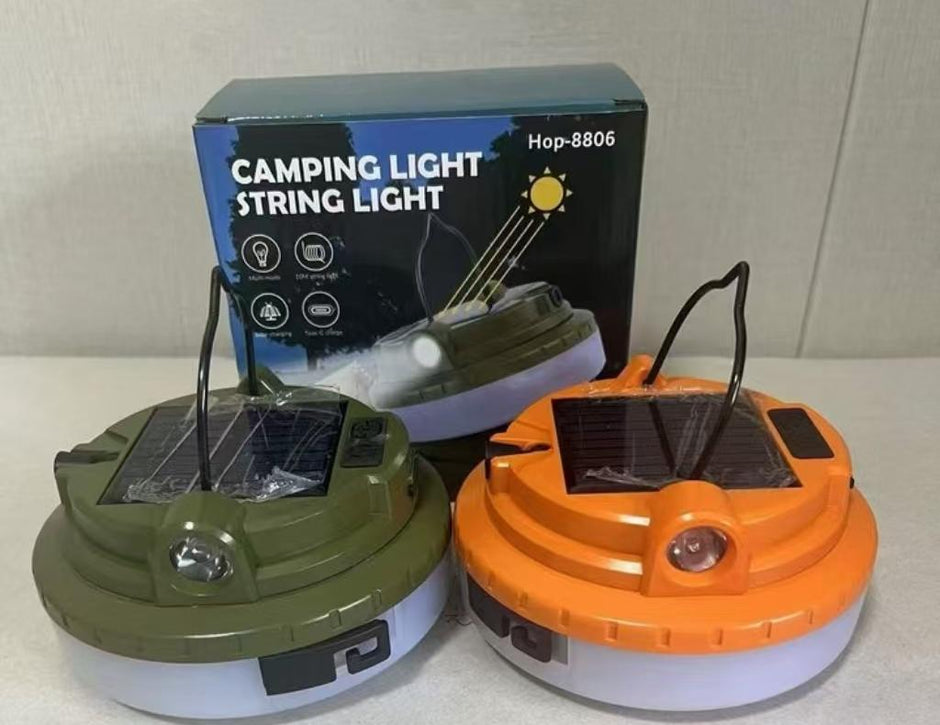 Solar LED Camping Light - Multi-Function USB Rechargeable Lantern