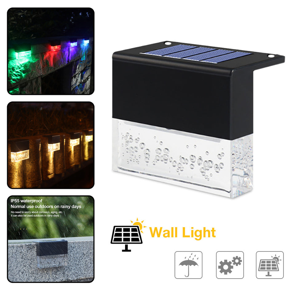 Solar LED Step Fence Light - Waterproof RGB Color Changing | IP65 Outdoor Stair & Deck Lighting