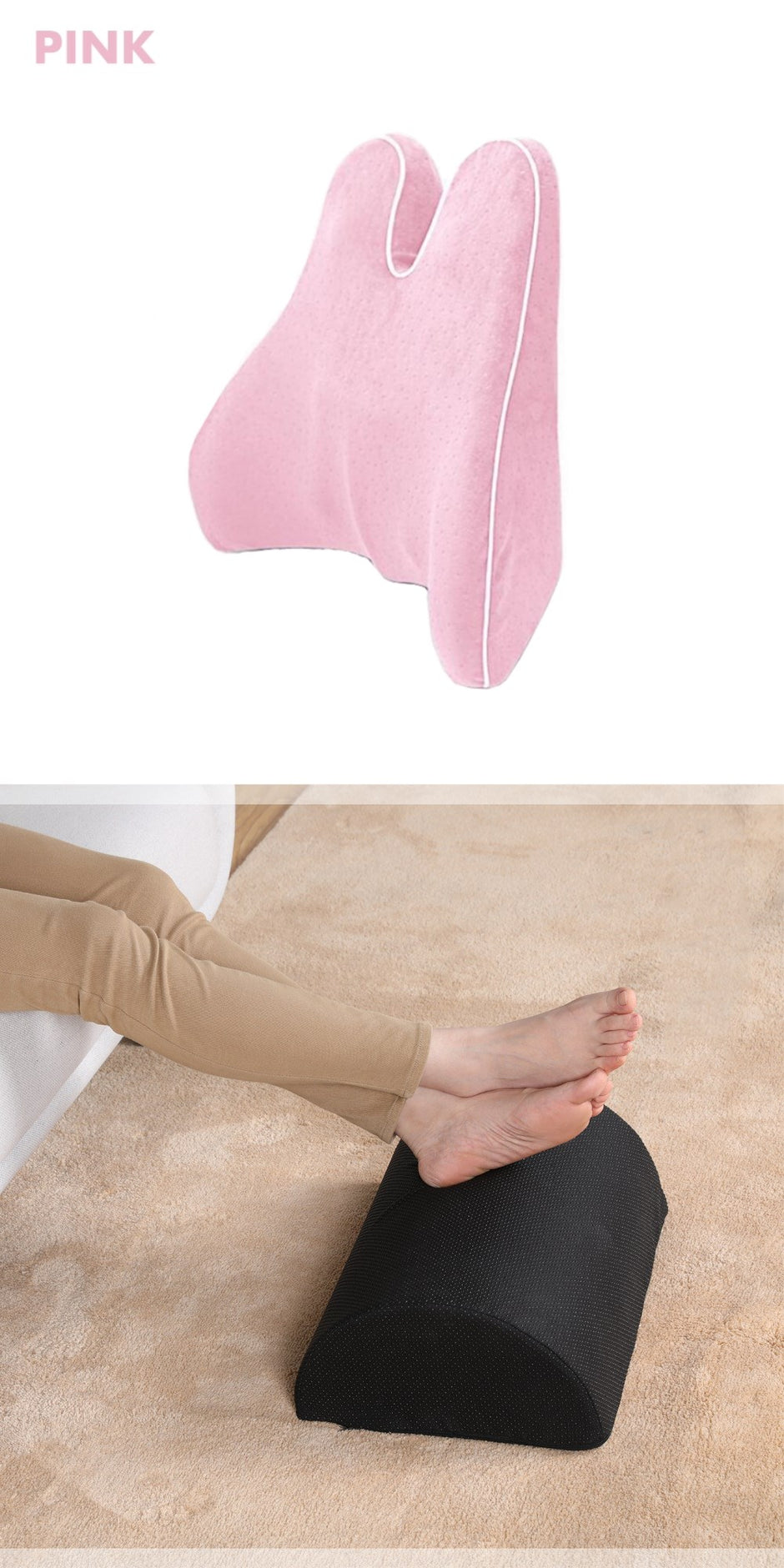 Orthopedic Lumbar Support Cushion - Memory Foam Back Support Pillow