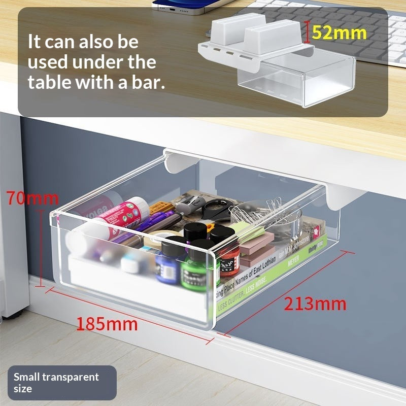 Stackable Storage Box - Transparent Desk Organizer with Lid