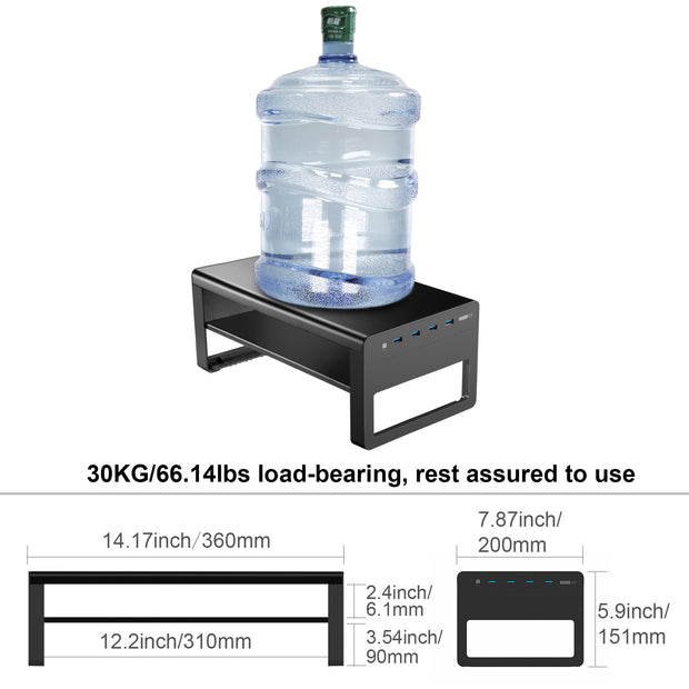 Monitor Stand with USB Hub - Multifunctional Desk Organizer Riser