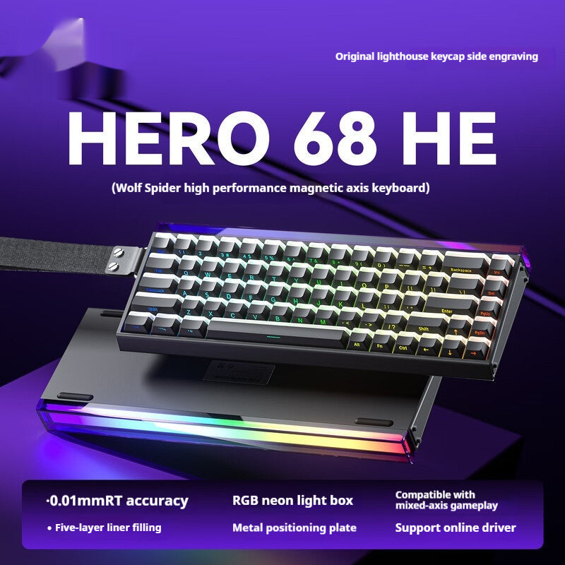 Magnetic Switch Gaming Keyboard - RGB Wired Mechanical Keyboard with Premium Keycaps