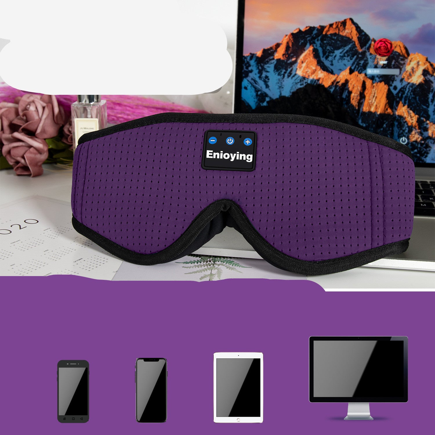 3D Bluetooth Sleep Mask - Wireless Music & Calls with 14Hr Battery