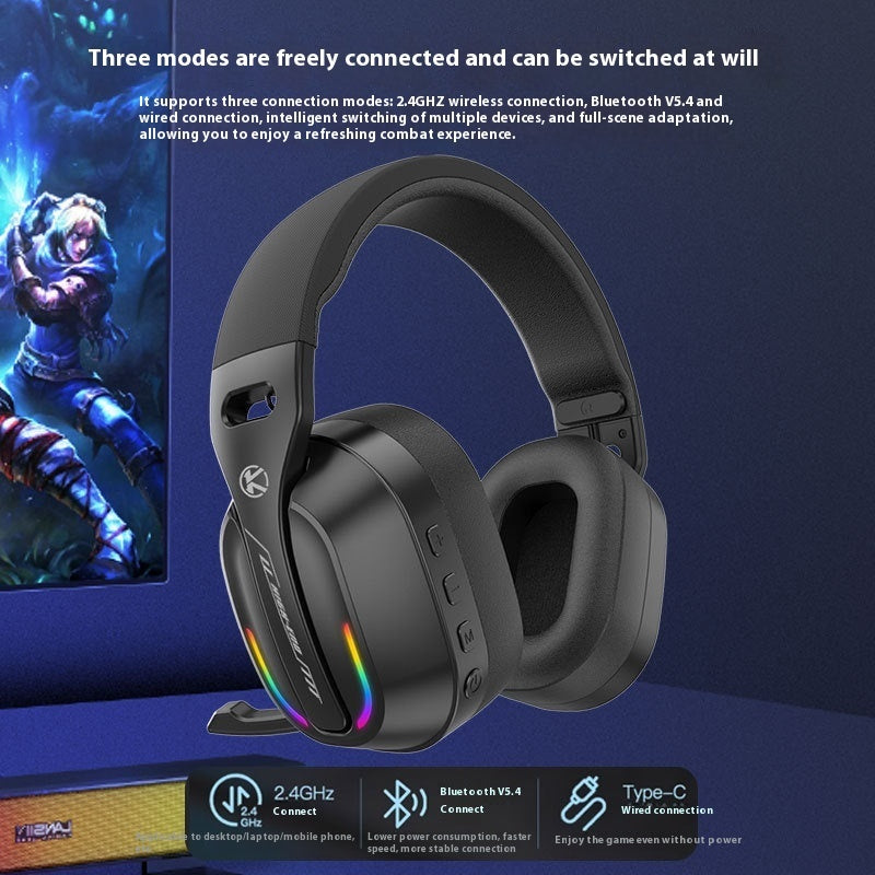 ANC Wireless Gaming Headset - 2.4G Low Latency Bluetooth Triple Mode Over-Ear Headphones