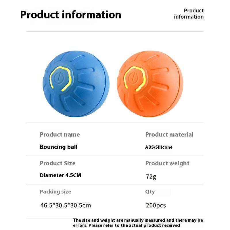 Smart Interactive Pet Toy Ball - USB Rechargeable Automatic Rolling Ball for Dogs and Cats
