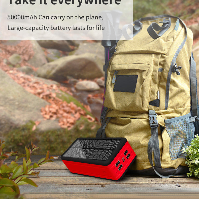 Solar Wireless Power Bank - High Capacity Portable Charger with Solar Panel