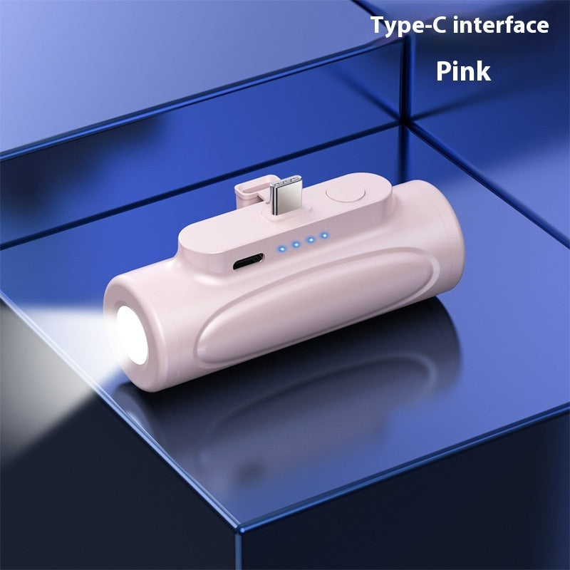 5000mAh Power Bank with LED Flashlight - Portable Charger with 200m Beam