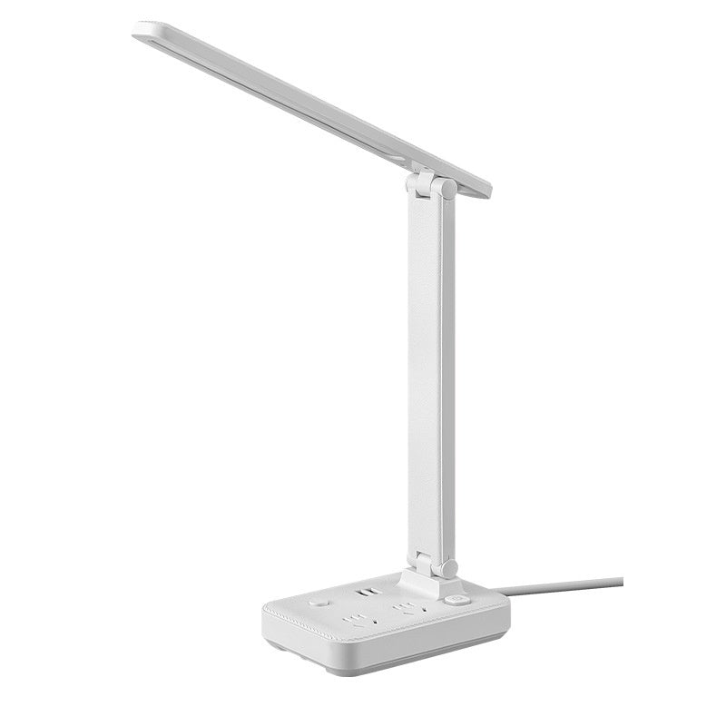 LED Desk Lamp with Power Socket - USB Charging Eye Protection Light