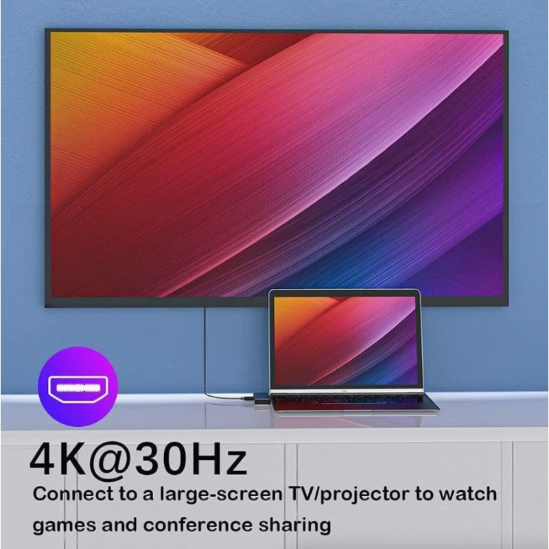 USB-C Hub Multiport Adapter - Type C to USB 3.0 4K HDMI for MacBook Pro Air