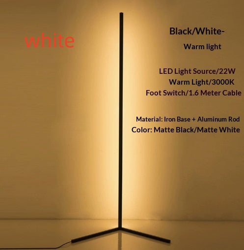 Modern LED Floor Lamp - Minimalist Linear Design for Living Room & Bedroom