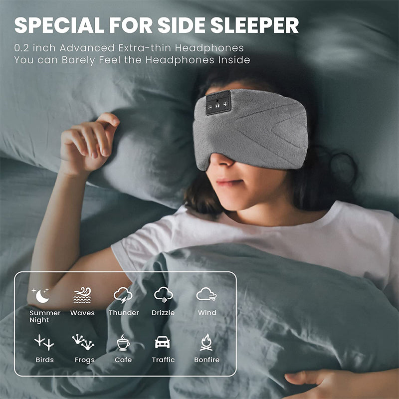Bluetooth Sleep Mask - 20 White Noise Sounds & 15-Hour Battery