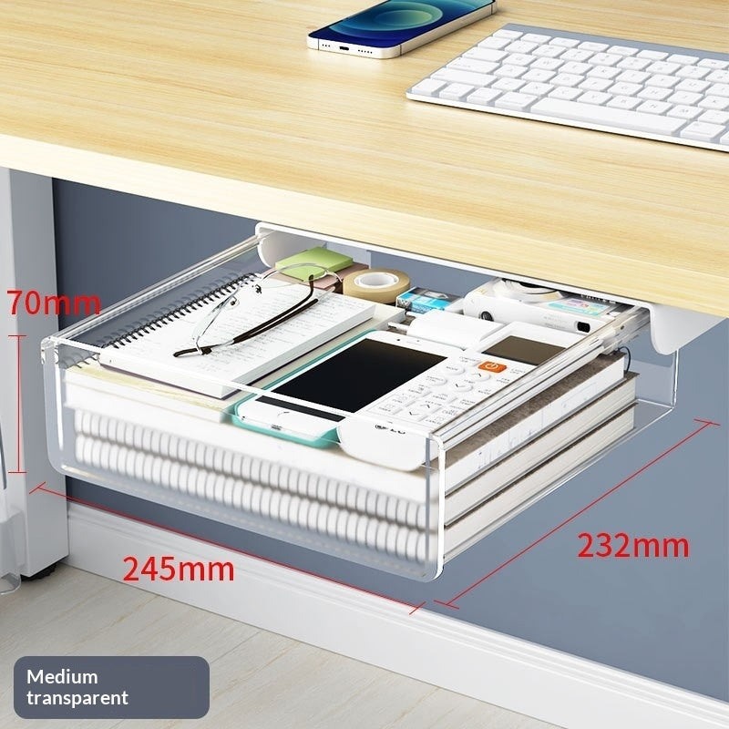 Stackable Storage Box - Transparent Desk Organizer with Lid