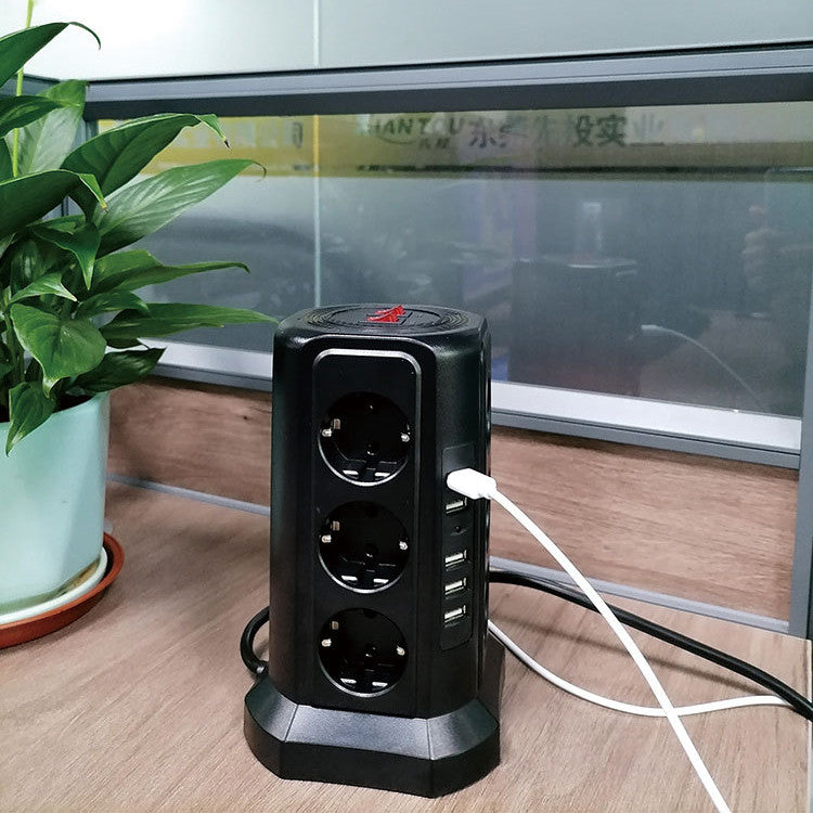 Tower Power Strip with USB - 12-Outlet Surge Protector