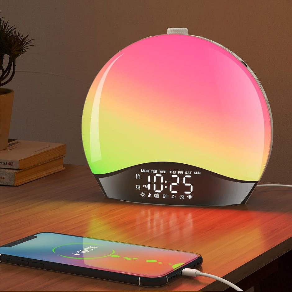 Smart Sunrise Alarm Clock - Bluetooth Wake Up Light with Colors
