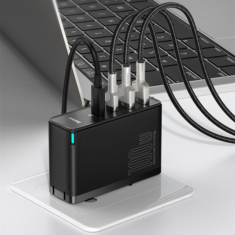 100W GaN Four-Port Fast Charger - Multi-Device USB-C PD Station