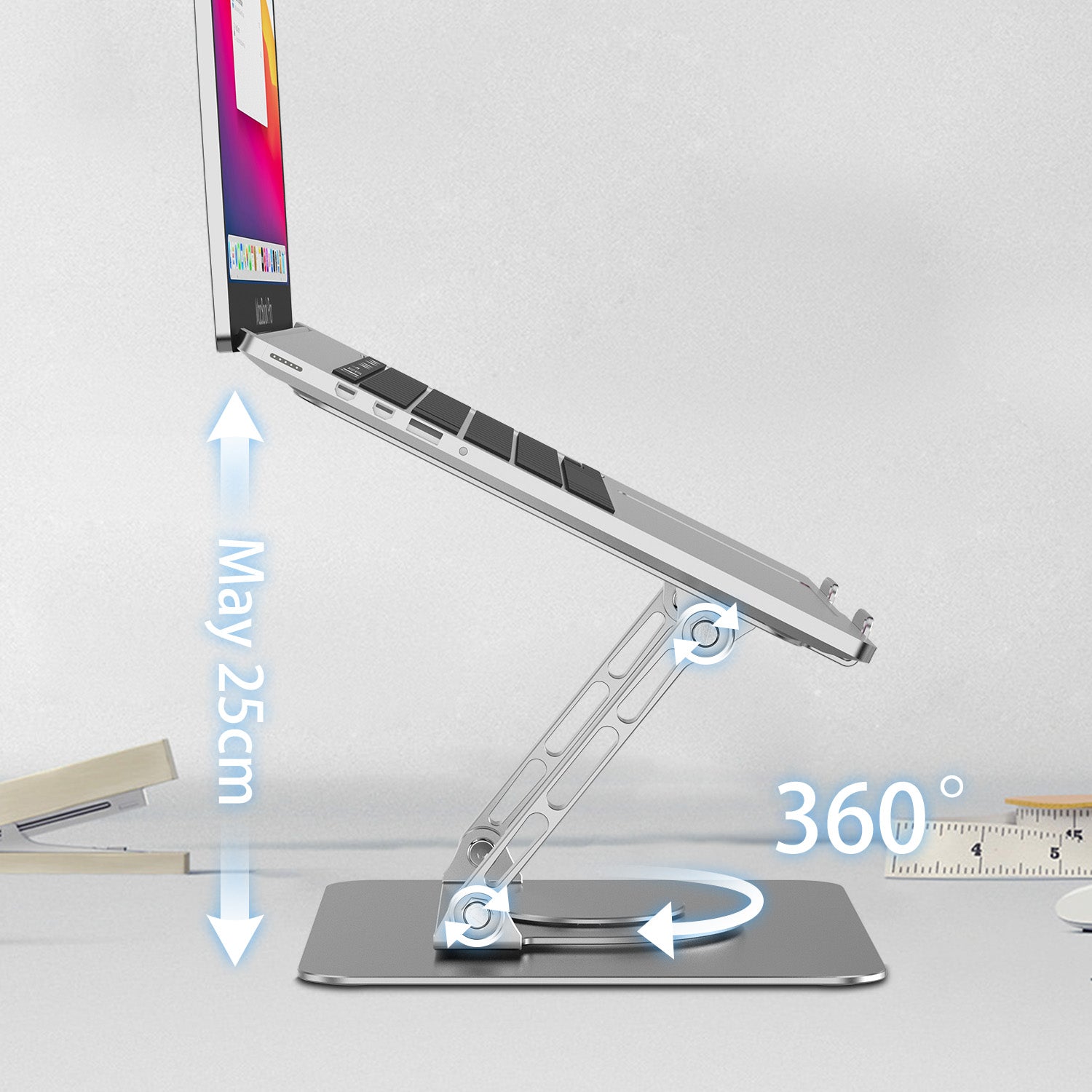 Adjustable Laptop Stand - Foldable Aluminum Ergonomic Riser