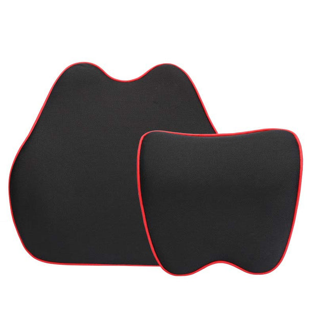 Car Headrest & Lumbar Support Set - Memory Foam Ergonomic Cushion