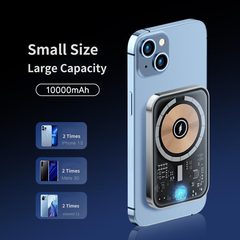 Transparent Magnetic Power Bank - 10000mAh 22.5W Fast Charge
