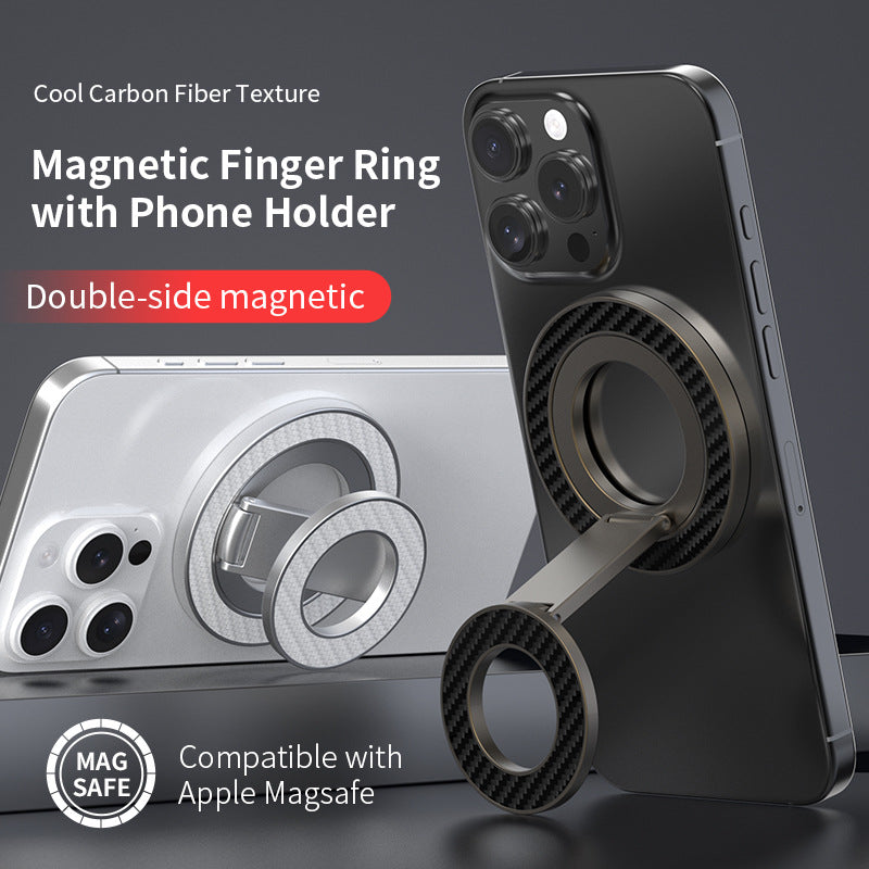 360° Rotating Magnetic Car Phone Holder - Foldable Ring Stand