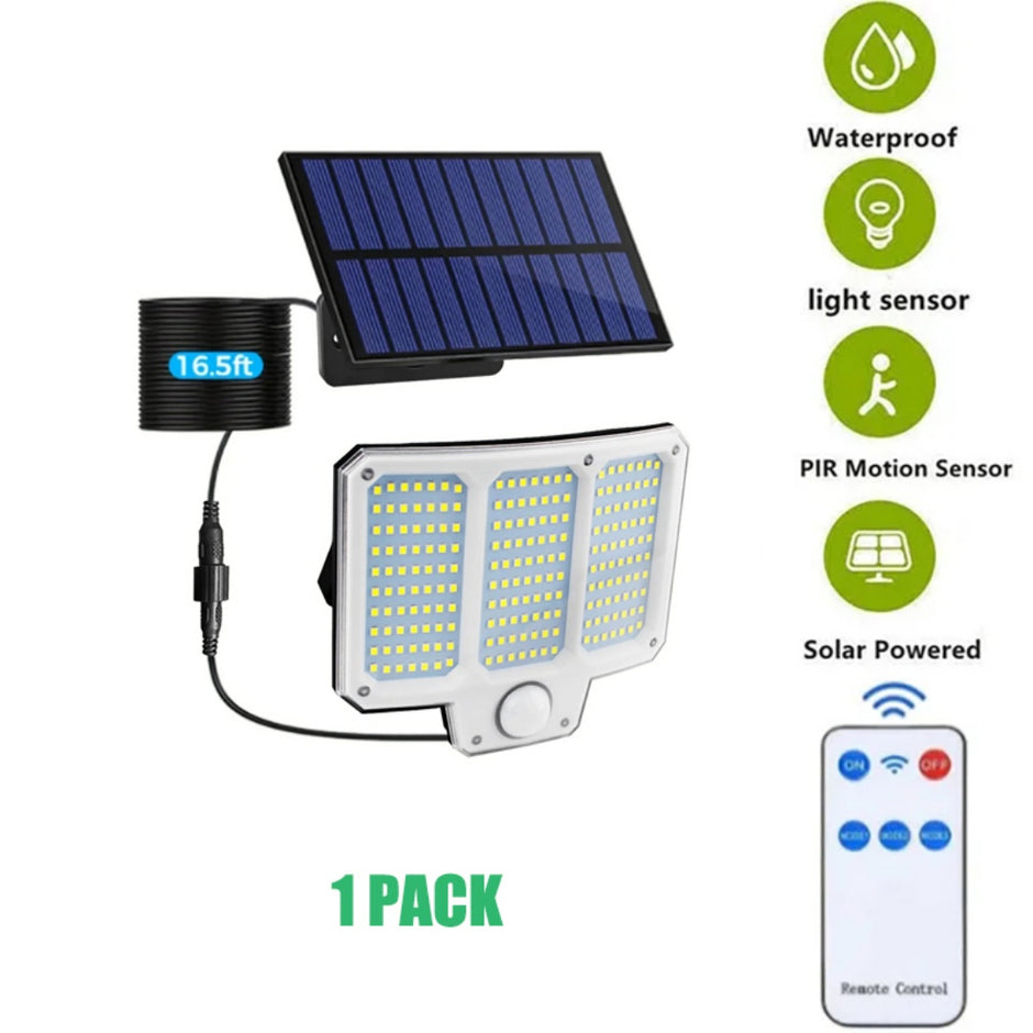 210 LED Solar Motion Sensor Light - Super Bright Outdoor Security Wall Lamp