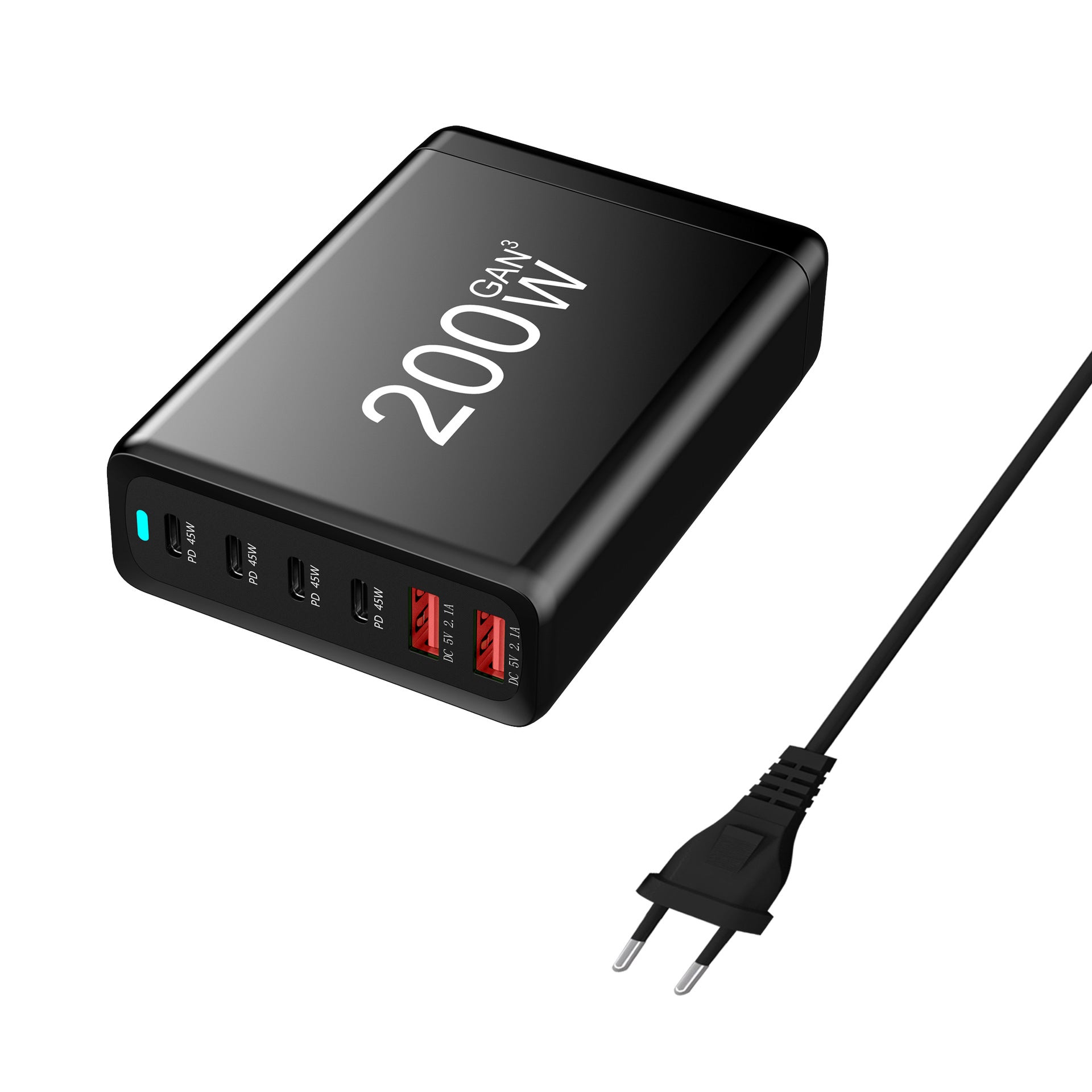 200W GaN High Power Charger - Multi-Device Fast Charging Station