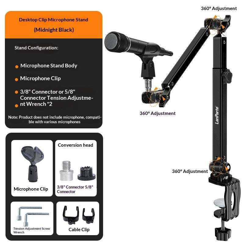 Heavy-Duty Microphone Boom Arm - Professional Suspension Stand