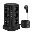 Tower Power Strip with USB - 12-Outlet Surge Protector