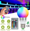 RGB LED Color Changing Bulb E27 - 16 Colors with Remote Control | Dimmable 3W Mood Light