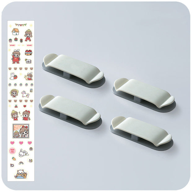 Cable Management Clips - Desktop Organizer Set of 4
