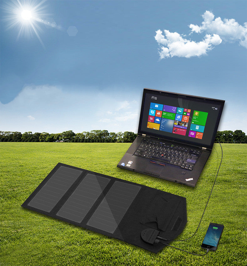 21W Folding Solar Panel Charger - Portable Power with Complete Kit