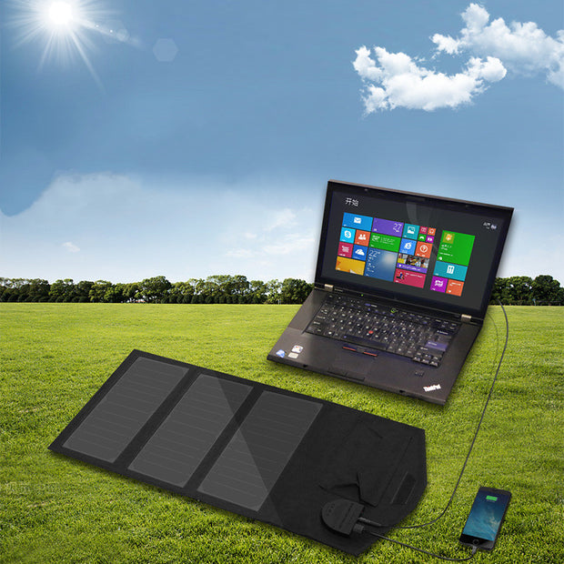 21W Folding Solar Panel Charger - Portable Power with Complete Kit