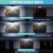 348 LED Solar Motion Sensor Lights Outdoor - 2500LM Waterproof Security Light with Remote | 3 Heads