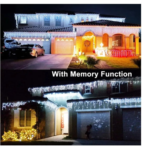 Curtain Icicle Lights - 96 LED Fairy String Lights with Remote | 8 Modes Waterproof for Christmas & Weddings