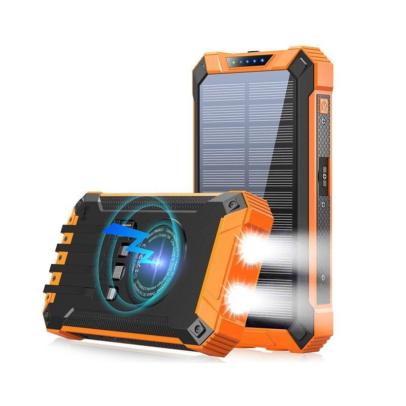 Solar Wireless Power Bank - Portable Charger with Qi Charging