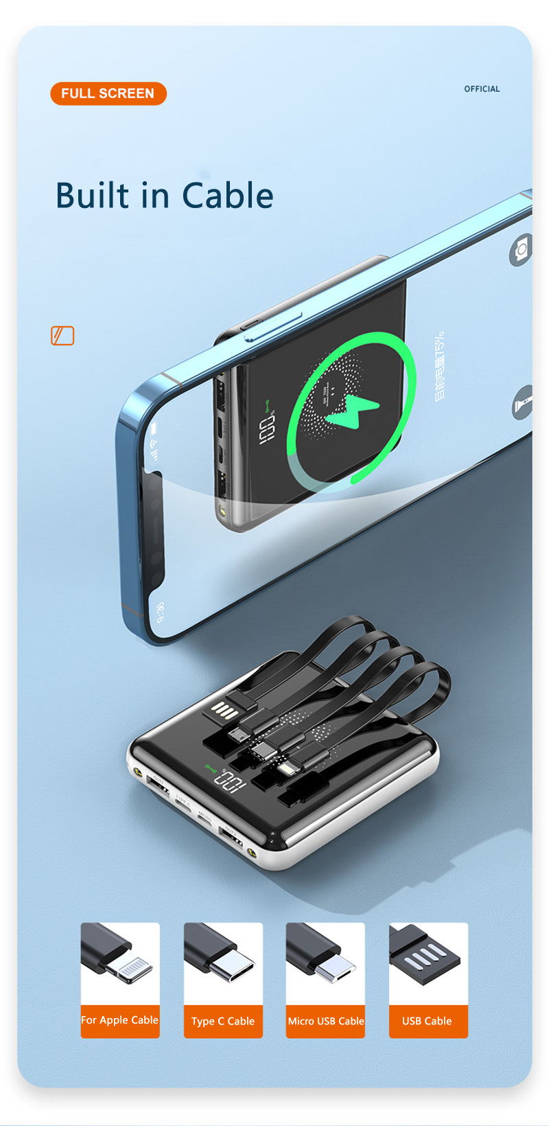 20000mAh Fast Charging Power Bank - Mini Portable PD 22.5W Charger