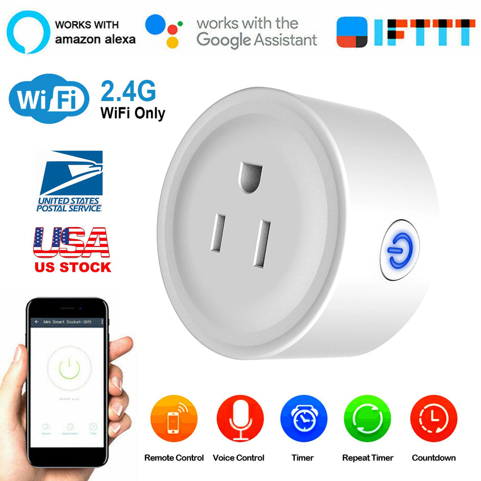WiFi Smart Plug - Voice Control Outlet with Alexa & Google Home | APP Remote Timer Socket