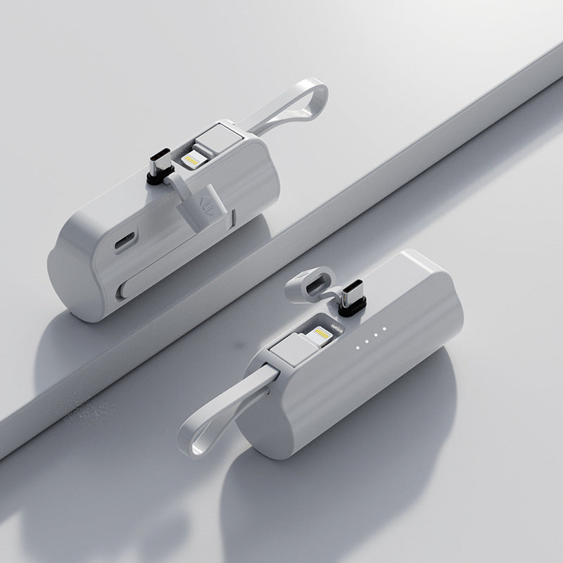 Capsule Power Bank with Built-in Cable - Portable Charger 2000-10000mAh