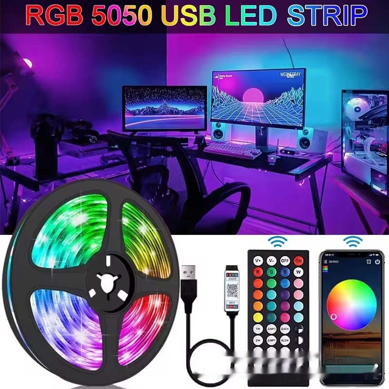 RGB LED Light Strip - USB Bluetooth App Controlled Ambient Lighting