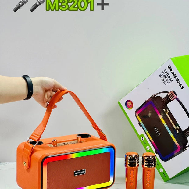 Karaoke Speaker System - Portable Bluetooth Speaker with Dual Microphones
