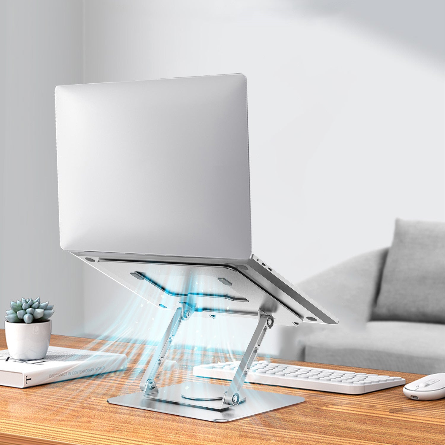Adjustable Laptop Stand - Foldable Aluminum Ergonomic Riser
