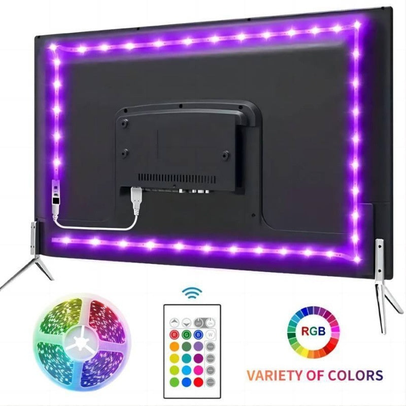 Smart RGB LED Light Strip - USB Powered TV Backlight with Remote