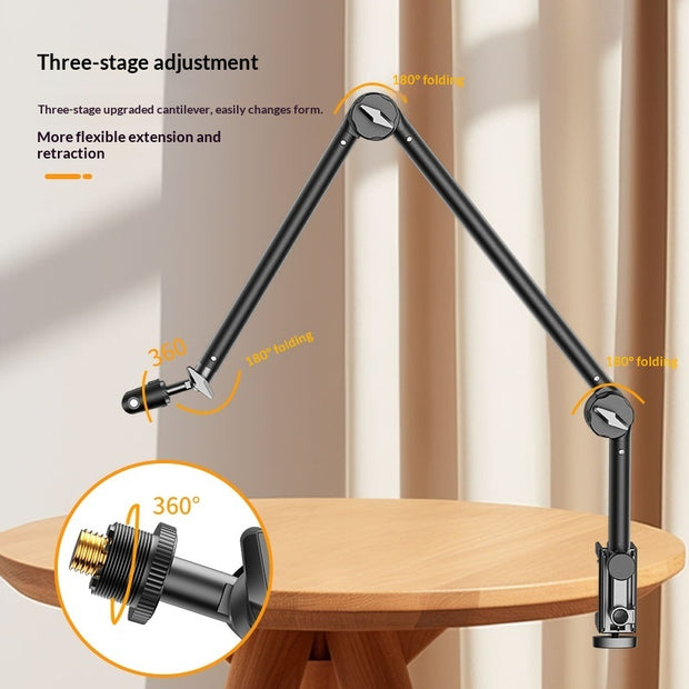 Professional Microphone Boom Arm Stand - Adjustable Swivel Mount