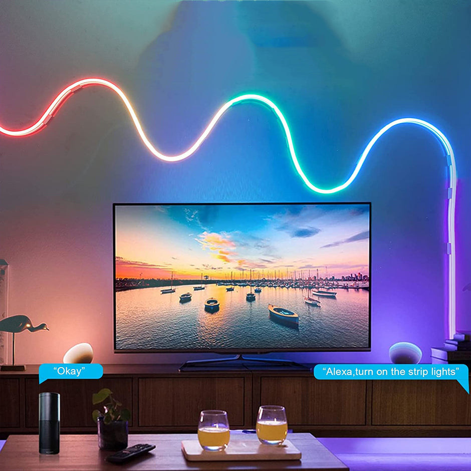 RGB LED Neon Light Strip - Waterproof Smart Music Sync with Voice Control