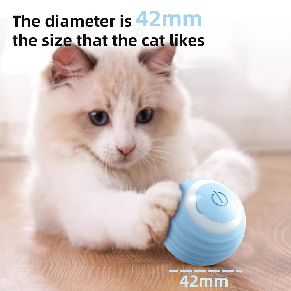 Smart Interactive Cat Toy Ball - Automatic Rolling USB Rechargeable with Intelligent Obstacle Avoidance