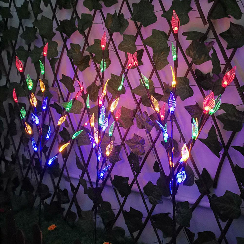 Solar Leaf Lawn LED String Lights - Waterproof Outdoor Decor